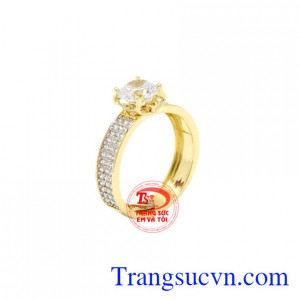 Nhẫn nữ vàng 10k duyên dáng là sản phẩm được chế tác tinh tế, tỉ mỉ, sản phẩm được nhập khẩu từ Hàn quốc