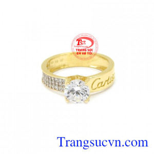 Nhẫn nữ vàng 10k mang lại vẻ sang trọng, hiện đại cho phái đẹp.