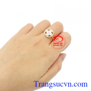 Nhẫn nữ hoa vàng 10k Korea đẹp.