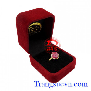 Nhẫn nữ Ruby vàng 14k dịu dàng