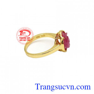 Viên đá này có thể mang lại may mắn cho người sở hữu nó,Nhẫn nữ Ruby vàng 14k dịu dàng