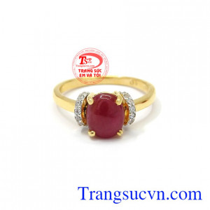 Nhẫn nữ vàng 14k Ruby tôn lên vẻ nữ tính, hiện đại, hợp thời trang cho phái đẹp.