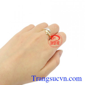 Nhẫn nữ vàng cá heo Korea vàng 10k.