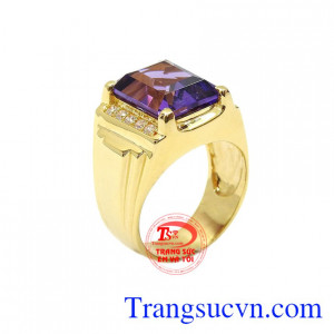Nhẫn thạch anh tím sang trọng