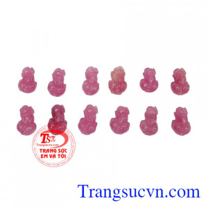 Tỳ hưu đá Ruby tự nhiên