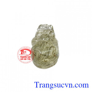 Tỳ hưu thạch anh tóc độc đáo thích hợp làm mặt dây hoặc mặt nhẫn. 