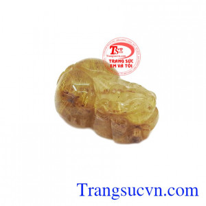 Sản phẩm có thể bọc vàng hoặc bạc để làm mặt nhẫn, mặt dây chuyền. Tỳ hưu thạch anh tóc tinh tế