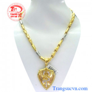 Bộ mặt dây chuyền rồng vàng