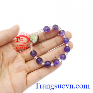 Chuỗi mân côi thạch anh tím trẻ em thích hợp làm quà tặng. 