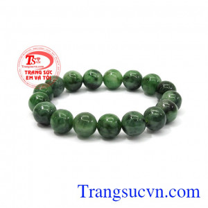 Chuỗi ngọc cẩm thạch tròn trơn là sản phẩm ngọc phỉ thúy thiên nhiên, có giấy kiểm định đá quý,Chuỗi ngọc cẩm thạch tròn trơn