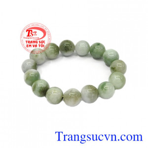 Ngọc cẩm thạch chuẩn chất lượng, càng đeo càng sáng,Chuỗi ngọc cẩm thạch xanh biếc cười
