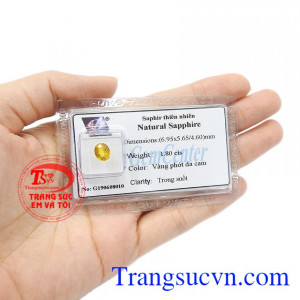 Saphir vàng thiên nhiên được ép vỉ đảm bảo độ bền đẹp. Đá saphire vàng.