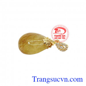 Mặt dây thạch anh tóc vàng đại cát 14k, bảo hành 12 tháng, giao hàng nhanh trên toàn quốc