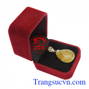 Mặt dây thạch anh tóc vàng tài lộc