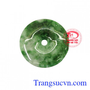 Mặt ngọc thiên nhiên may mắn, ngọc cẩm thạch vân đẹp, có thể chế tác thành mặt dây chuyền theo yêu cầu, mang lại may mắn tài lộc cho người đeo