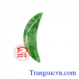 Mặt ngọc trăng khuyết, mặt ngọc thiên nhiên, có giấy kiểm định đá quý, thích hợp làm mặt dây chuyền, mang đến may mắn, tài lộc, sức khỏe cho người đeo