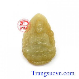Mặt phật bà ngọc cẩm thạch vàng thương hiệu uy tín, chất lượng, chế tác theo yêu cầu