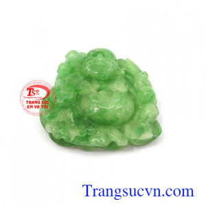 Mặt phật Di Lặc cẩm thạch thịnh vượng có thể bọc vàng hoặc bạc làm mặt dây chuyền đeo đẳng cấp, thời trang và may mắn