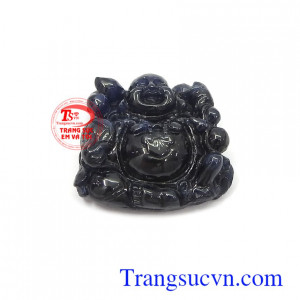 Mặt phật Di Lặc sapphire hạnh phúc màu sắc độc đáo, chất lượng ngọc đảm bảo