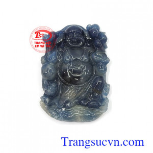 Mặt phật Di Lặc sapphire may mắn chạm khắc sắc nét, tinh xảo, độc đáo