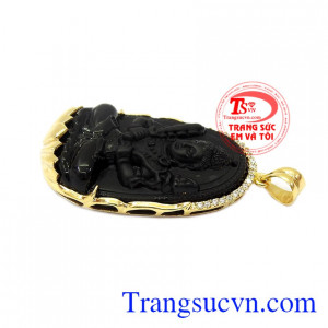 Sản phẩm chạm khắc tinh tế thích hợp cho người tuổi sửu và tuổi dần. Mặt phật obsidian tuổi sửu-dần