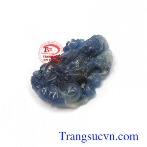 Mặt phật Quan Âm sapphire an lành đá thiên nhiên cao cấp, bền đẹp, được nhieuf người sử dụng lá bùa hộ mệnh cho bản thân