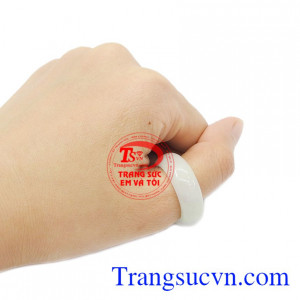 Nhẫn Ngọc Màu Trắng 20ly bền đẹp giá tốt phù hợp đeo ngón nhẫn,ngón cái, ngón trỏ. Nhẫn Ngọc Màu Trắng 20ly