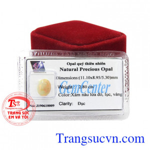 Opal quý thiên nhiên đặc biệt mang đa dạng màu sắc tạo nên một sản phẩm cuốn hút và độc đáo. 