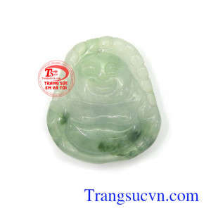 Phật di lặc 2 mặt ngọc cẩm thạch thiên nhiên cao cấp, màu sắc tươi sáng