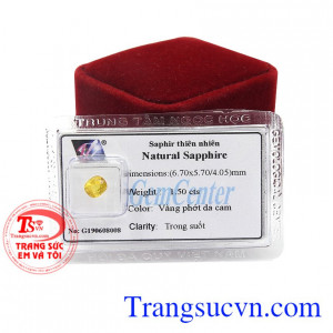 Saphir vàng thiên nhiên có tác dụng điều trị một số bệnh và mang lại cho người dùng sự bình an, may mắn, thịnh vượng. 