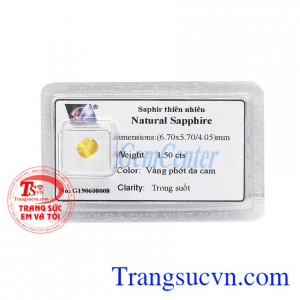 Saphir vàng thiên nhiên