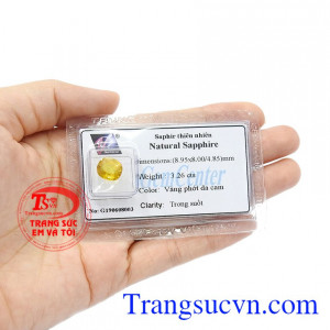 Sản phẩm thích hợp bọc vàng để làm mặt dây hoặc mặt nhẫn. Saphir vàng.