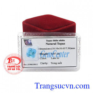 Topaz thiên nhiên mạnh mẽ có màu lam lơ vô cùng sang trọng và tinh tế.