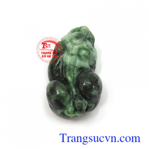 Tỳ hưu mông cong xanh vân ngọc, mặt tỳ hưu ngọc cẩm thạch thiên nhiên chuẩn chất lượng, giao hàng toàn quốc, chế tác theo yêu cầu
