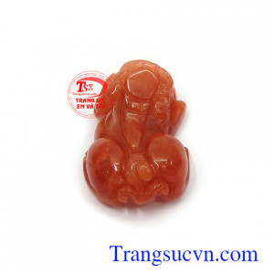 Tỳ hưu ngọc cẩm thạch đỏ có tác dụng chiêu tài lộc, may mắn và bình an cho người đeo