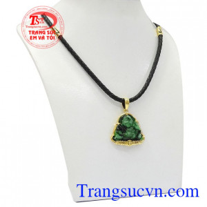 Bộ mặt dây Di Lặc Jadeite đem lại may mắn về sức khỏe và tài lộc cho người đeo.