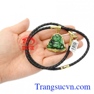 Bộ mặt dây Di Lặc Jadeite thiên nhiên.