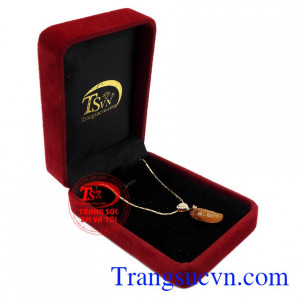 Bộ mặt dây lá thạch anh tóc 