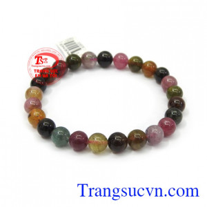 Chuỗi hạt Tourmaline hạt tròn màu sắc độc đáo, mới lạ, chất lượng đá cao cấp