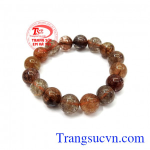 Chuỗi tay thạch anh tóc giúp cho trí tuệ được minh mẫn, đầu óc tỉnh táo,Chuỗi tay thạch anh tóc tam tài
