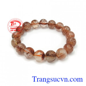 Chuỗi thạch anh tóc đỏ độc đáo bền đẹp, chất lượng, màu sắc tươi sáng