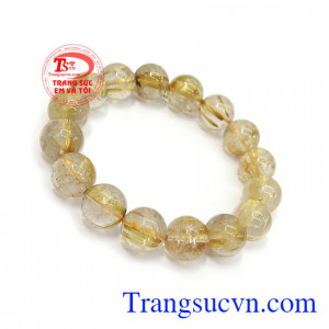 Chuỗi thạch anh tóc vàng 13 ly bền đẹp, chất lượng, đeo hợp thời trang, sang trọng