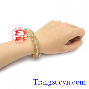Chuỗi thạch anh tóc vàng 13 ly chất lượng cao, là lá bùa hộ mệnh cho mỗi người