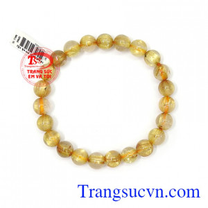 Chuỗi thạch anh tóc vàng 8 mm là món quà ý nghĩa cho người yêu thương