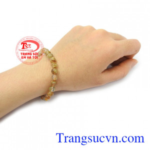 Chuỗi thạch anh tóc vàng may mắn màu sắc đẹp, chất lượng cao, giao hàng nhanh trên toàn quốc