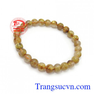 Thạch anh tóc vàng còn giúp tăng khả năng sáng tạo, khả năng tư duy, tăng dũng khí tiếp nhận thử thách Chuỗi thạch anh tóc vàng may mắn