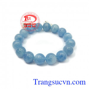 Đá Aquamarine thiên nhiên vòng tay chất lượng, có giấy kiểm định uy tín