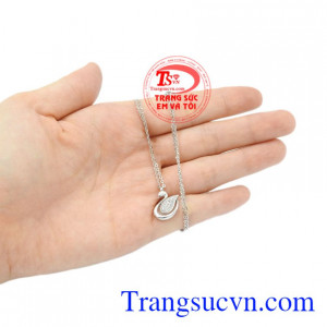 Dây chuyền nữ vàng trắng thiên nga vàng 10k.