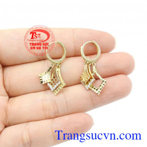 Trang sức Em và Tôi nhận đặt hang theo sở thích của mỗi người,Hoa tai nữ vàng độc đáo