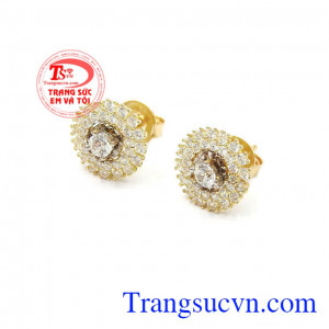 Hoa tai vàng mặt trời bảo hành 6 tháng, giao hàng nhanh trên toàn quốc,Hoa tai vàng mặt trời